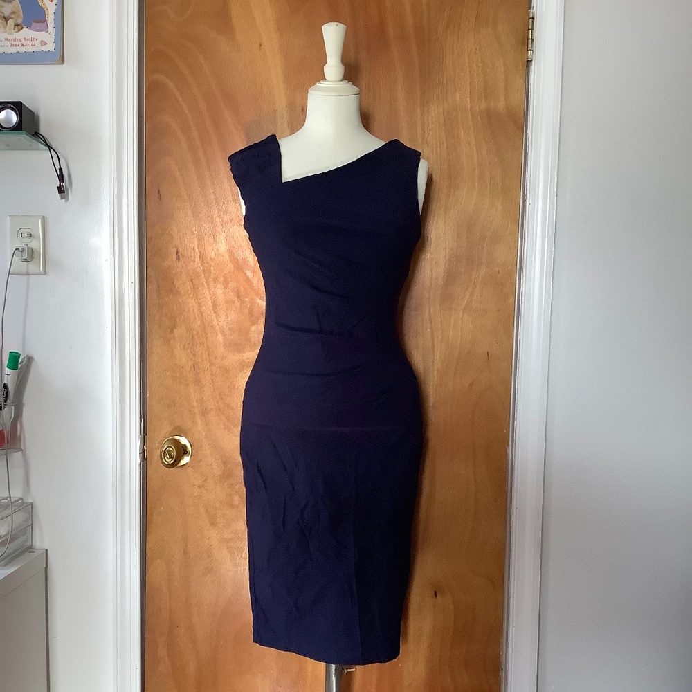 Navy Bodycon MIDI Dress